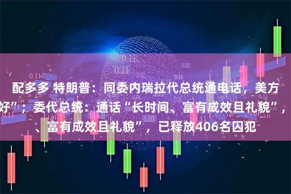 配多多 特朗普：同委内瑞拉代总统通电话，美方同她“合作得非常好”；委代总统：通话“长时间、富有成效且礼貌”，已释放406名囚犯